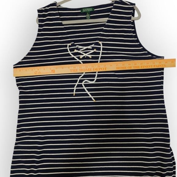 Ralph Lauren Navy Striped Dress plus size 3X - Picture 5 of 7